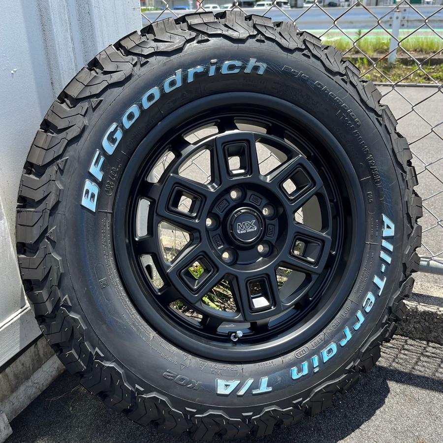 BF Goodrich All-Terrain T/A KO LT225/70R16 16インチ スパイク4本 バリ溝 カップピン ホワイトレター デリカD:5 エクストレイル等 MTH813クレジットカード QRコード決済可能 BFグッドリッチ デリカ D5 エクストレイル タイヤ ホイールセット BF