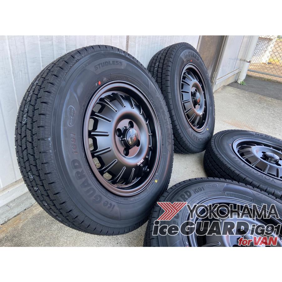 即納 国産スタッドレスタイヤ ホイールセット 165/80R14 NV200 バネット ヨコハマ アイスガード IG91 VAN for 8PR 97/95N ノエル Noel 14インチ｜wat｜14