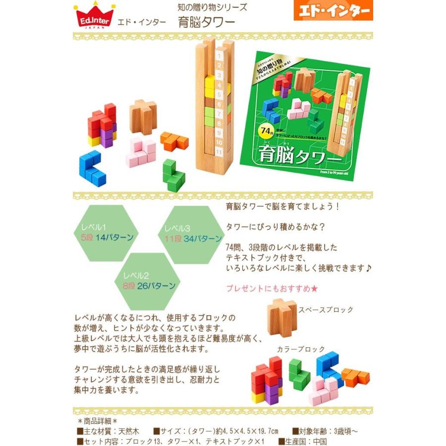 ラッピング無料 送料無料 北海道 沖縄600円 エドインター 育脳タワー エド インター 知育玩具 木のおもちゃ パズル 積み木 誕生日 プレゼント Ed わたぼうし 通販 Yahoo ショッピング