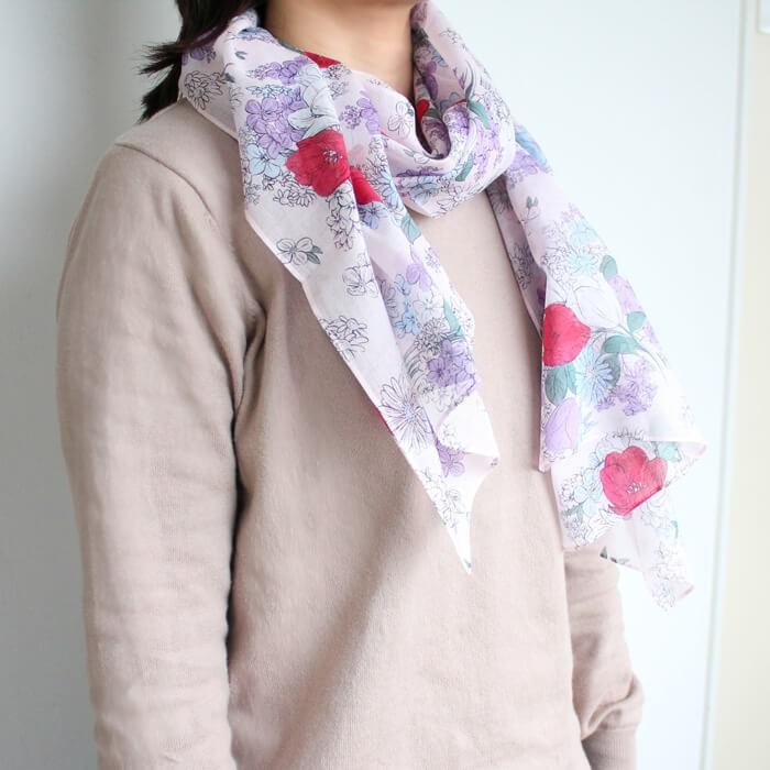天衣無縫 ストール 花柄 春 夏 オーガニックコットン 綿100 綿 レディース 日本製 薄手 ピンク ブルー ベージュ 母の日 ギフト プレゼント メール便可 Te Yp19s 100 わたぼうし 通販 Yahoo ショッピング