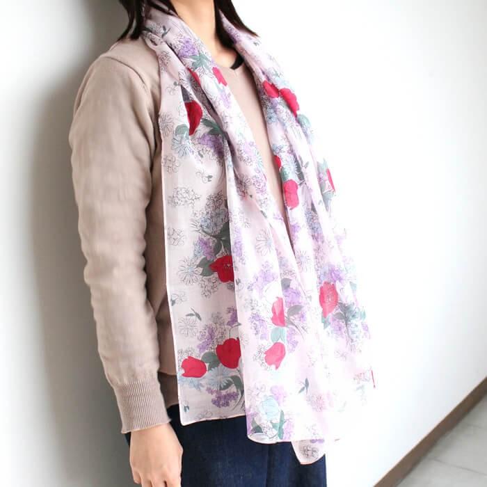 天衣無縫 ストール 花柄 春 夏 オーガニックコットン 綿100 綿 レディース 日本製 薄手 ピンク ブルー ベージュ 母の日 ギフト プレゼント メール便可 Te Yp19s 100 わたぼうし 通販 Yahoo ショッピング