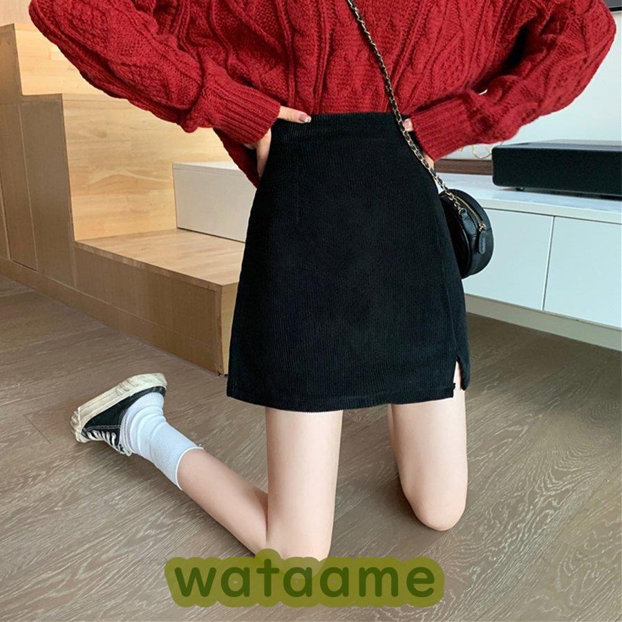 30 Off ミニタイトスカート スリット入り Aラインスカート コーデュロイ ハイウエスト 台形美脚 スカート ひざ丈スカート カラー ブラック Www We Job Com
