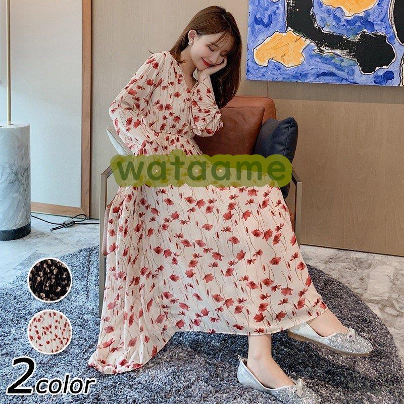 最旬ダウン プリーツスカート 花柄ワンピース 長袖 きれいめ 春新作 シフォンワンピース 40代 レディース マキシワンピース オシャレ結婚式 50代 30代 大人 お出かけ ワンピース サイズ 2xl Www Sohojapanesedining Com
