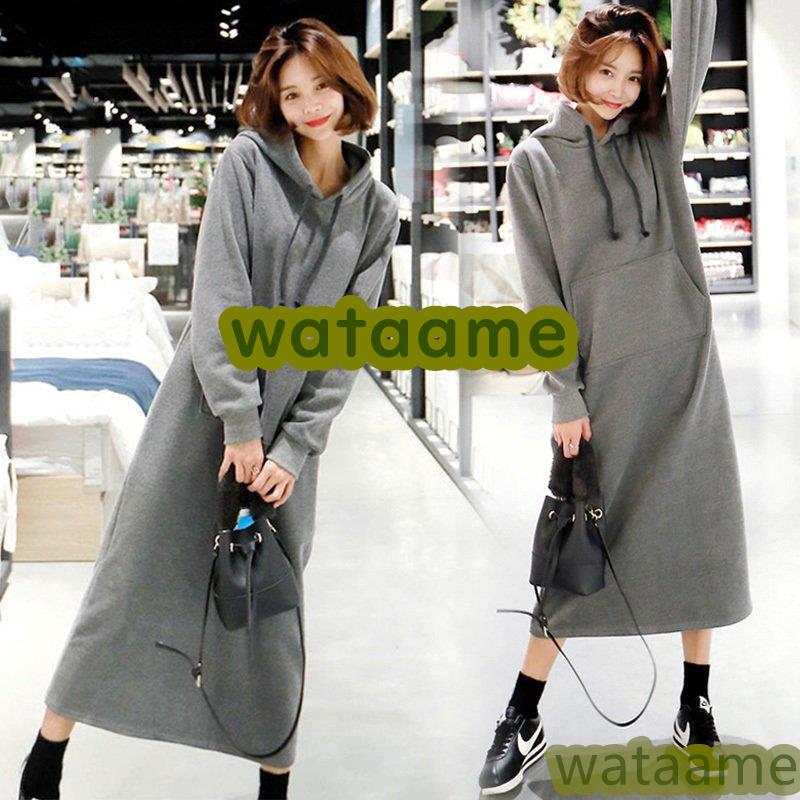 22春夏新色 スウェットワンピース 長袖 秋冬 レディース マキシワンピース 黒 フード付き カジュアル 大きいサイズ ゆったり ひざ下ワンピ ロング丈 ストレートスカート ワンピース サイズ 4xl Www We Job Com