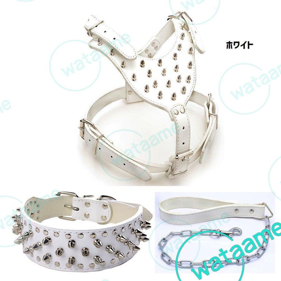 本物新品保証 首輪 ハーネス リード ハーネス リード 首輪 3点セット 犬用 ペットグッズ スタッズ チ ハーネス リード 首輪 3点セット 犬用 ペットグッズ スタッズ チョーカー ドッグ 鋲 フェイクレザー 胴輪 ハード かっこいい 散歩紐 ロック シ Www