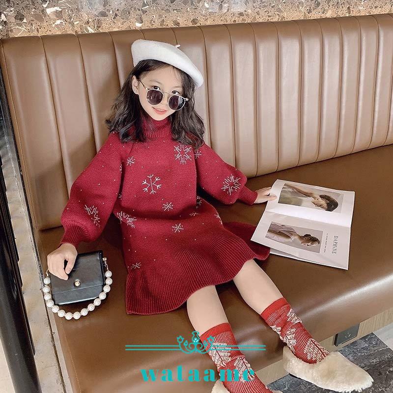 素晴らしい品質 韓国子供服 入学式 ジュニア服 可愛い カジュアル おしゃれ 長袖 フレアスカート ロング丈 女の子 厚手 秋冬 ワンピース ニット セーター ニットワンピース ワンピース チュニック サイズ 140 Www We Job Com