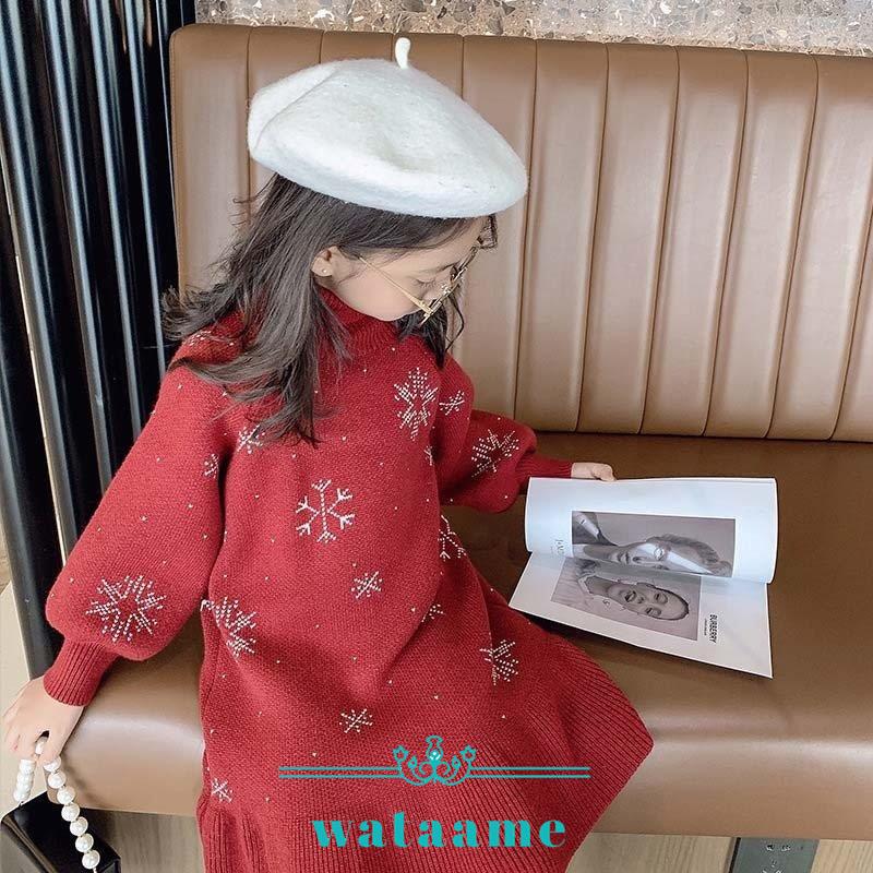 素晴らしい品質 韓国子供服 入学式 ジュニア服 可愛い カジュアル おしゃれ 長袖 フレアスカート ロング丈 女の子 厚手 秋冬 ワンピース ニット セーター ニットワンピース ワンピース チュニック サイズ 140 Www We Job Com