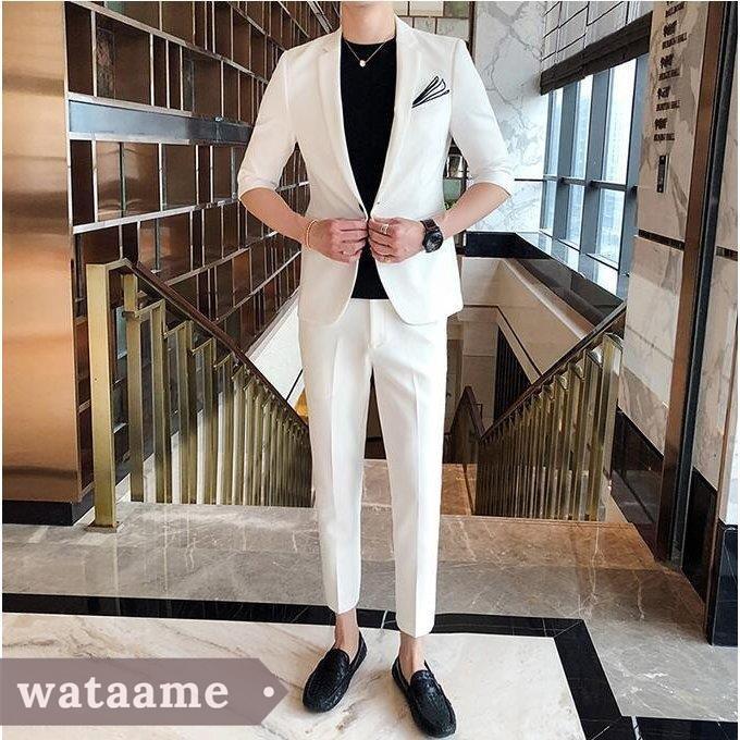 セール 細身 新作 ジャケット ズボン 2点セット 卒業式 入学式 2点セット 細身 新作 メンズ 宴会 紳士 ビジネス 面接 着痩せ オフィス Ol 通勤 発表会 スーツ 卒業式 卒園式 入学式 セットアップ 5色入 ジャケット ズボン ビジネススーツ