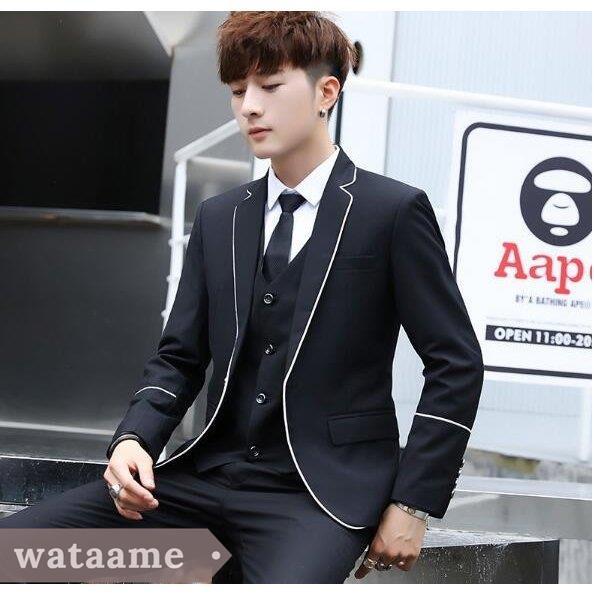 人気のファッションブランド 2色入 スーツ 細身 新作 メンズ 結婚式 学生 ビジネスジャケット ジャケット ズボン シャツ 3点セット フォーマル 通勤 カジュアル 通学オフィス ジャケット ズボン シャツ 3点セット 卒園式 入園式 卒業式 入学式 スーツ フォーマル