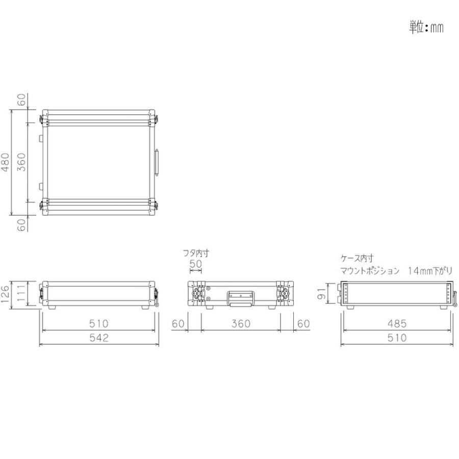 ARMOR ラックケース 2U 36cm ARMOR(アルモア) 2U RACKCASE D360mm 黒 01ブラック ◇ ラックケース