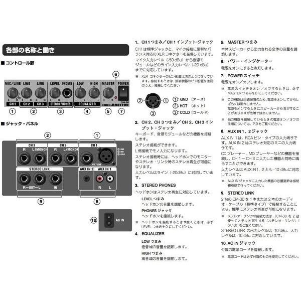 Roland(ローランド) CM-30  CUBE MONITOR  ◆ 簡易PAにオススメ コンパクトながら 30Wの出力 呼び込みや30人-40人前後の会議、プレゼンにも!｜watanabegakki｜05