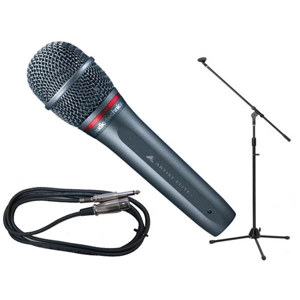 audio-technica AE6100 三脚マイクスタンドSET (フォーン-XLR) ◆ ブーム/ストレート両対応のマイクスタンドと5mのケーブル セット【4月10日時点、在庫あり 】
