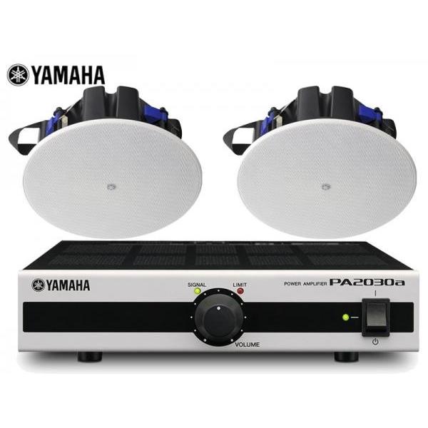 YAMAHA(ヤマハ) VXC3FW ホワイト (1ペア) + PA2030a BGMセット ◆ 店舗 薄型天井埋め込み スピーカー【1月23日時点、在庫あり 】