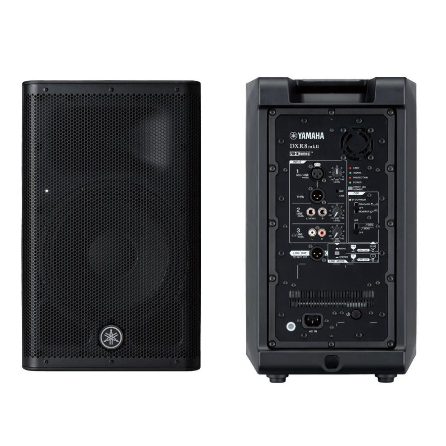 YAMAHA DXR8mkII パワードスピーカー 2台セット YAMAHA（ヤマハ） DXR8mkII スタンドセット ◇ パワードスピーカー