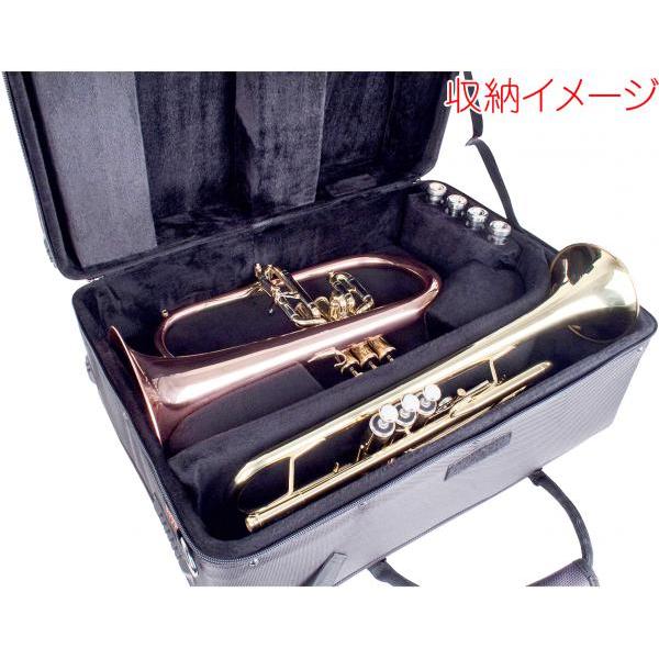 PROTEC(プロテック) PB-301F ダブルケース トランペット フリューゲルホルン セミハード ショルダー ケース PB301F Trumpet Flugelhorn　北海道 沖縄 離島不可｜watanabegakki｜03