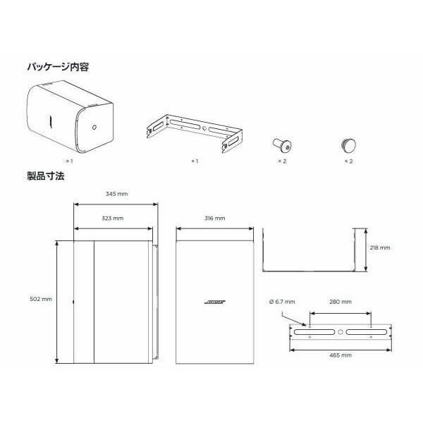 BOSE（ボーズ） DM10S-SUB SG BLK (1台) 露出型スピーカー サブ