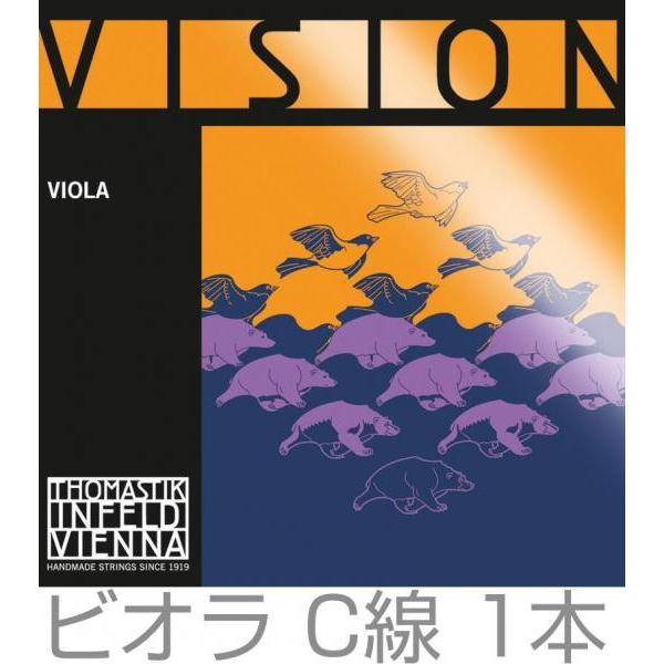 Thomastik-Infeld VISION VI24 ビオラ弦 バラ 1本 C線 ヴィジョン シンセティックコア タングステン シルバー巻 ビジョン Viola Strings MEDIUM