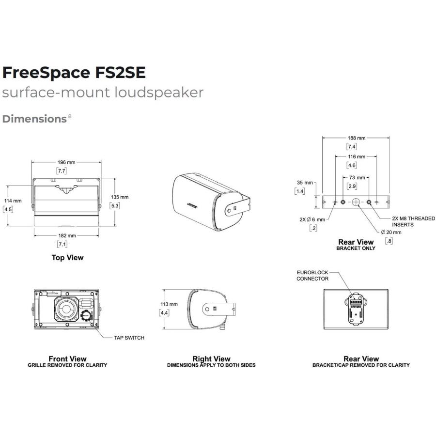 BOSE BOSE(ボーズ) FS2SEB ( ペア / 2本入 ) 新仕様 v3 露出型
