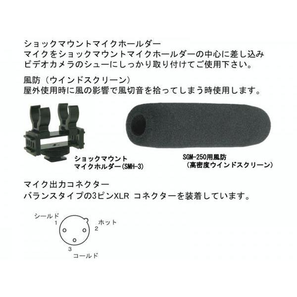 AZDEN(アツデン) SGM-250 ◆ 超指向性マイクロホン ショットガンマイクの画像