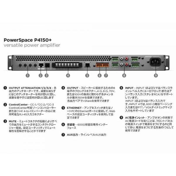 BOSE（ボーズ） P4150+ ◇ DSP搭載 パワーアンプ 150W × 4ch 、 300W