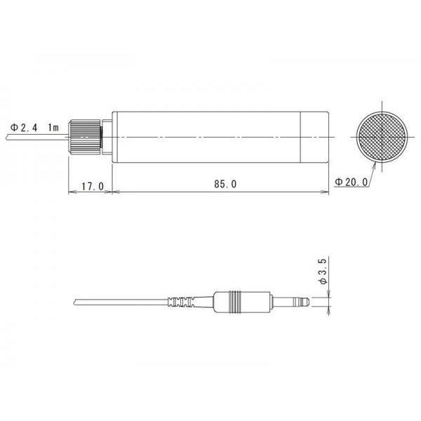 UETAX(ウエタックス) umc85-3k ◆ 防水集音マイク 3.5mmステレオミニプラグ (3極) デジタルカメラに取付ける専用マイク【3月27日時点、在庫あり 】の画像