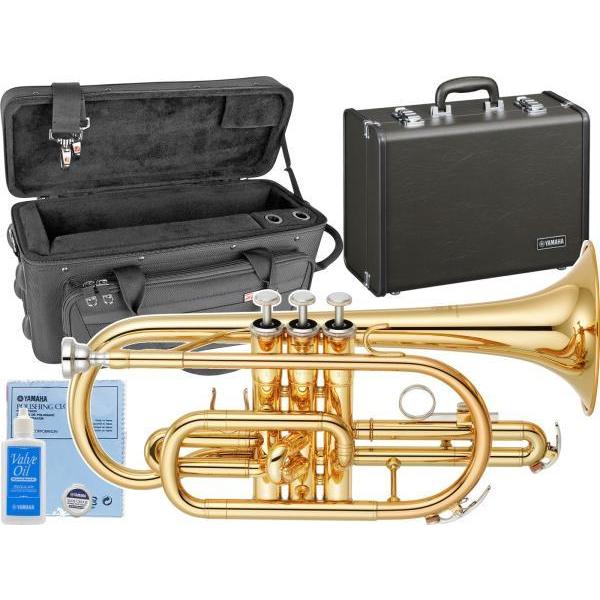 YAMAHA(ヤマハ) YCR-2330lll コルネット ラッカー ショート 管楽器 YCR-2330-3 Bb Cornet Gold セミハードケース セット　北海道 沖縄 離島不可｜watanabegakki