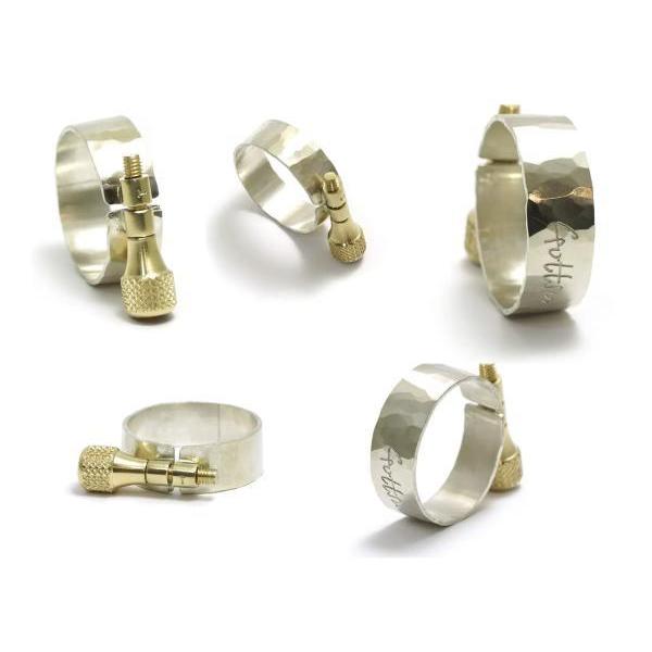 リガチャー 銀製 テナーサックス ラバー エボナイト マウスピース用 ソリッドシルバー Tenor sax Solid silver rubber Ligature　北海道 沖縄 【スリム】 離島不可