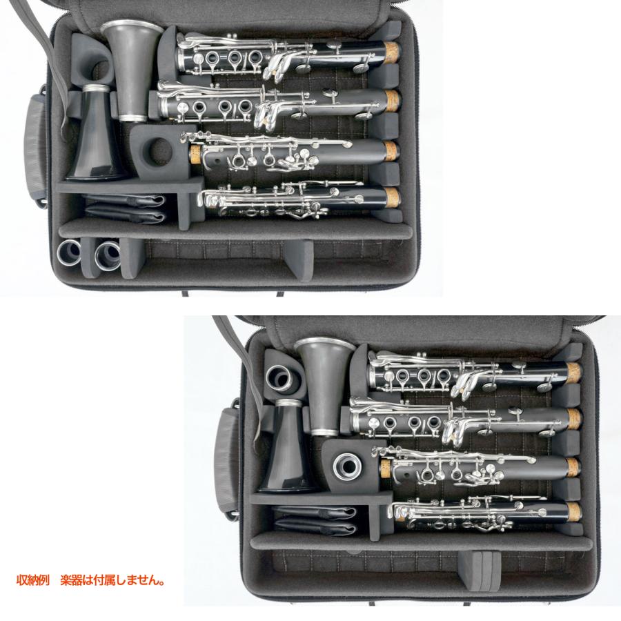 Marcus Bonna(マーカスボナ) MB02CL BK クラリネット ダブル ケース Bb管 A管 2本 ブラック ナイロン リュック セミハード clarinet case 北海道 沖縄 離島不可の画像