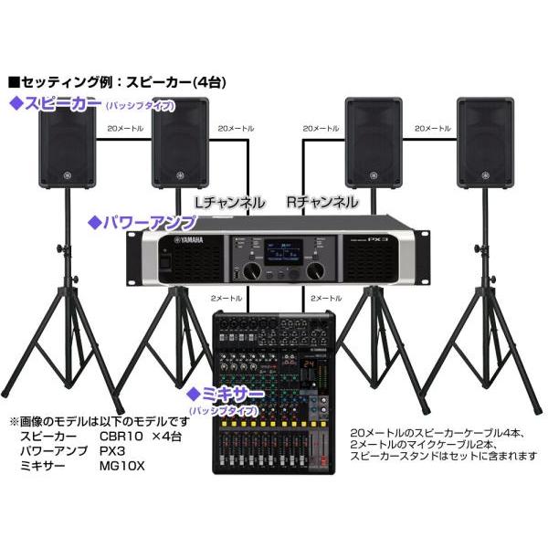 YAMAHA(ヤマハ) PA 音響システム スピーカー4台 イベントセット4SPCBR10PX3MG12XJ｜watanabegakki｜02