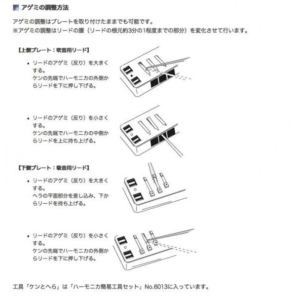 TOMBO(トンボ) 1710 リードプレート C調 リード付き メジャーボーイ 10穴 ハーモニカ 1本分 MAJOR BOY Reed plate 交換用 Blues Harp　北海道 沖縄 離島不可｜watanabegakki｜03