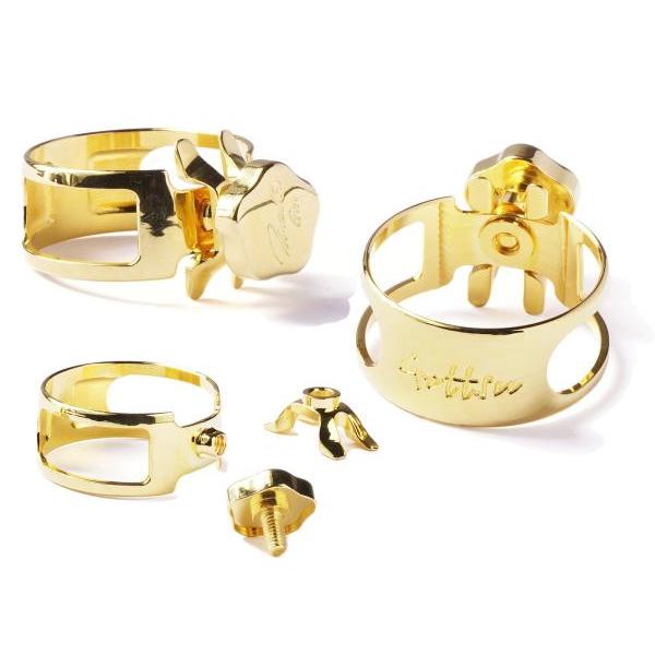 Gottsu リガチャー キャップ セット ビンテージブラス 金メッキ テナーサックス ラバーマウスピース用 Tenor sax Signature Ligature cap 北海道 沖縄 離島不可_1