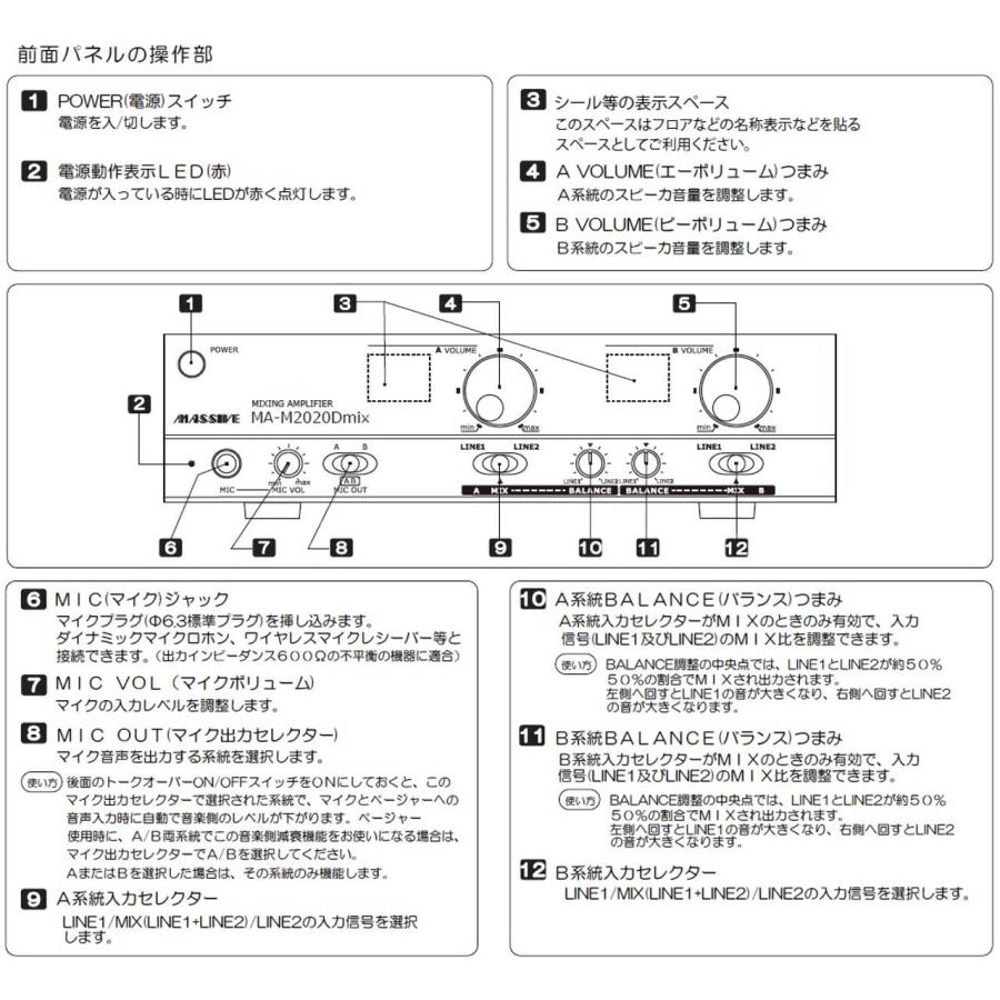 MASSIVE オースミ電機(マッシブ) MA-M2020Dmix ◇ パワーアンプ ( ハイ
