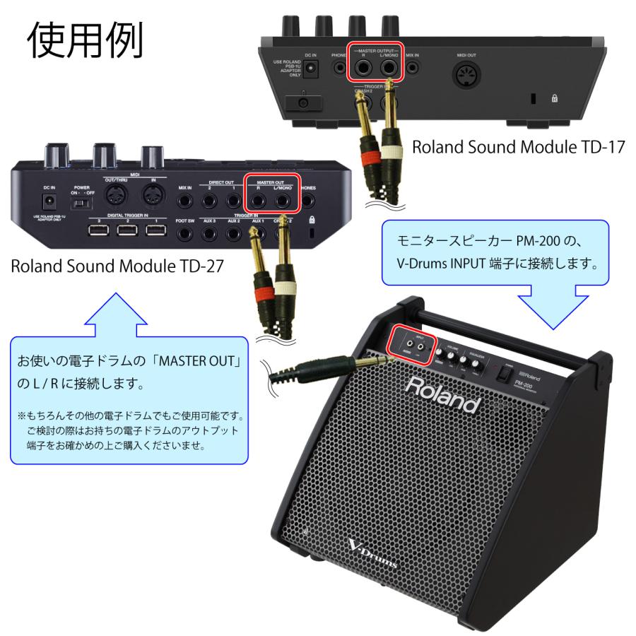 ローランド（Roland） PM-200 ケーブル付き パワードモニターアンプ V-Drums 電子パーカッション PM200 : ワタナベ ...