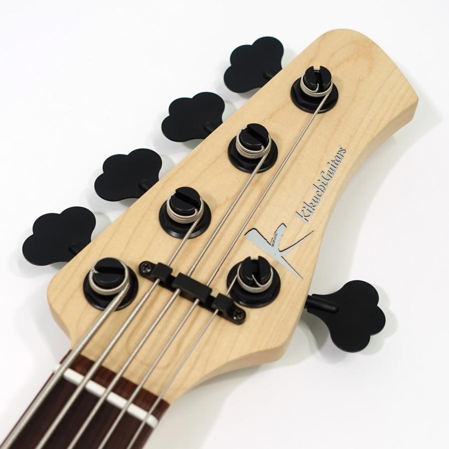 Kikuchi Guitars Custom 5st J Bass / Spalted Maple Top Trans Blue
