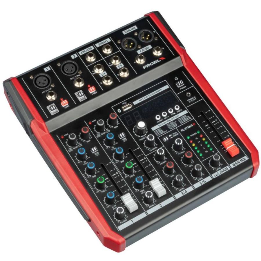 PROEL PLAYMIX6 アナログミキサー PROEL(プロエル) PLAYMIX6 ◇ 6ch エフェクター内蔵 MP3録再 Bluetooth
