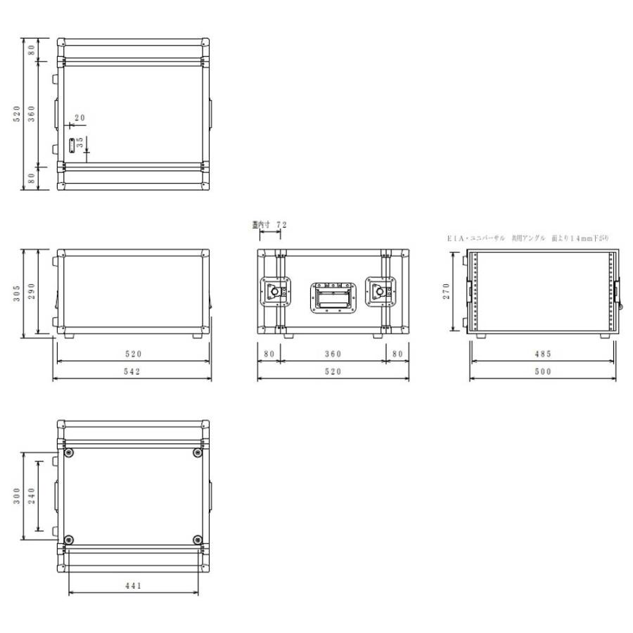 ARMOR(アルモア) RACK CASE SD6U D360 黒 01ブラック ◇ ラックケース