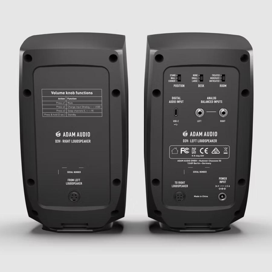 ADAM Audio D3V Black ペア デスクトップモニター 2way 3.5"ウーファー 黒_2