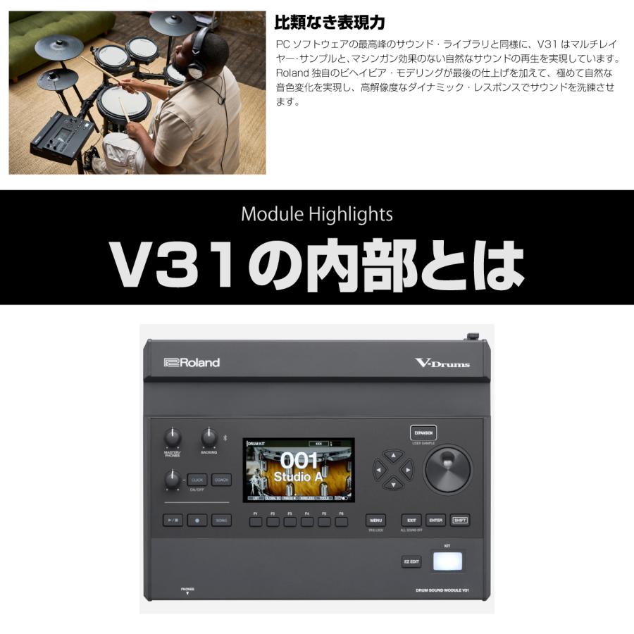 Roland(ローランド) アウトレット TD316 フルオプションセット Pearl シングル アンプ付き MDS-COM【 お手入れセット付  在庫有り  タイムセール   春特価   】の画像