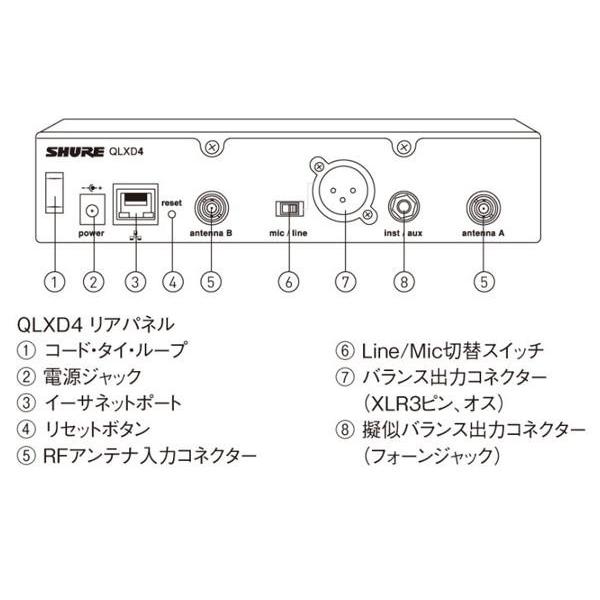 SHURE(シュア) QLXD14/SM35-JB ◆ ヘッドセットマイク、ボディパック型送信機 ワイヤレスマイクシステム B帯モデル｜watanabegakki｜02