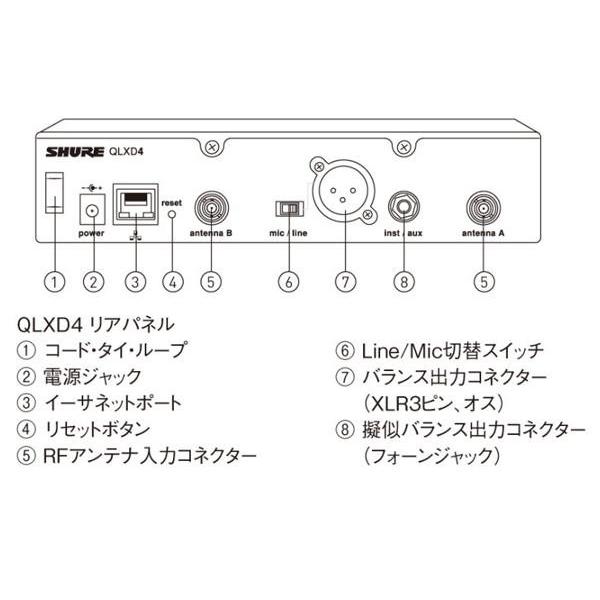 SHURE(シュア) QLXD4J-JB ◆  QLX-D Series 受信機 1chモデル B帯モデル｜watanabegakki｜03