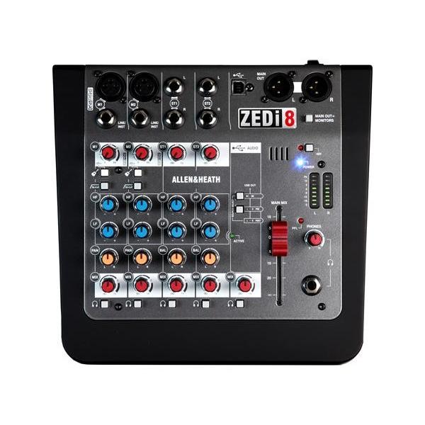 ALLEN＆HEATH ZEDi-8 ◆ USBインターフェイス機能搭載 8chアナログミキサー (マイク入力2ch) ◆ ZEDi8【1月23日時点、僅少数在庫あり △ 】