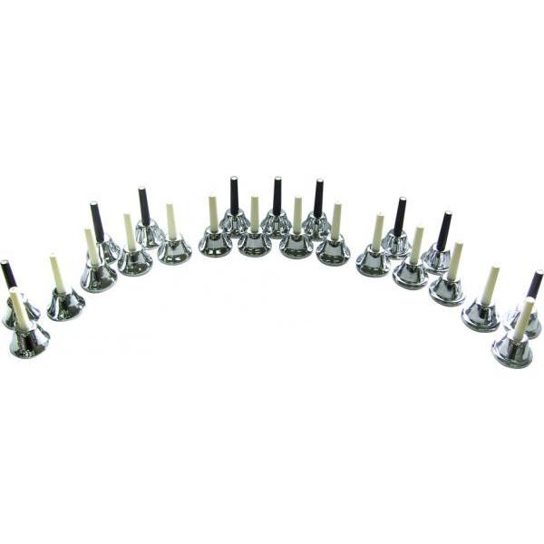 ハンドベル 23音 シルバー 教本 セット メロディーベル ハンド式 Handbell ミュージックベル 銀色 SV 23本 以下対応不可 北海道 沖縄 離島 代引き 同梱の画像