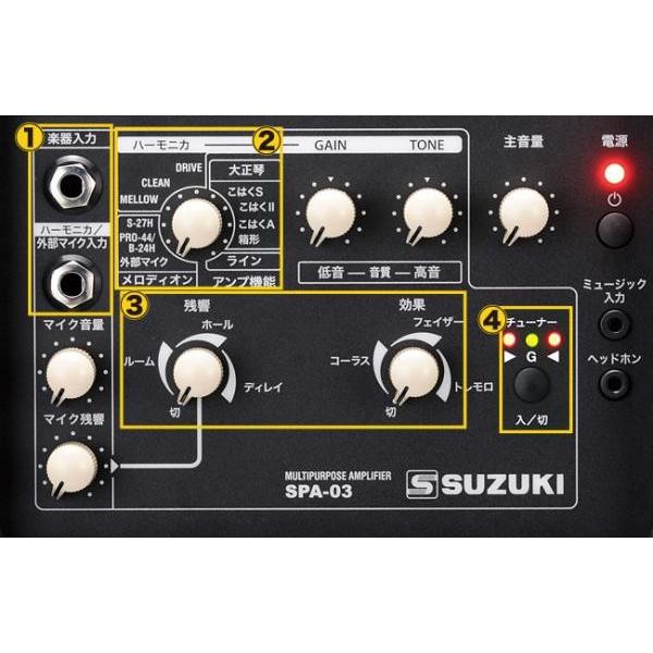 美品】suzuki spa-03 アンプ 大正琴 ハーモニカ 多目的アンプ 【公式通販】