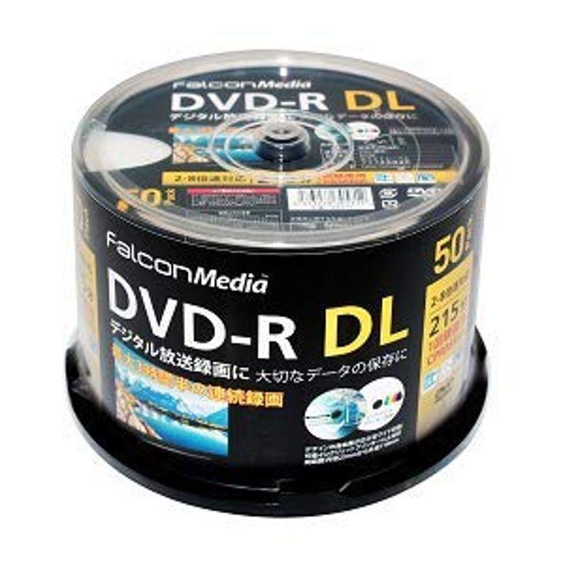 １ケースFalconMedia 1回録画用 DVD-R DL CPRM 215分 50枚 ホワイトプリンタブル 片面2層 2-8倍速 BE0