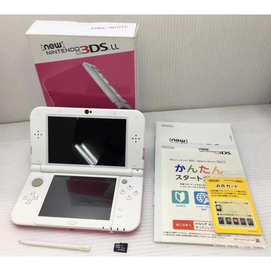送料無料 きれいな new ニンテンドー 3DS LL ピンク×ホワイト RED-S