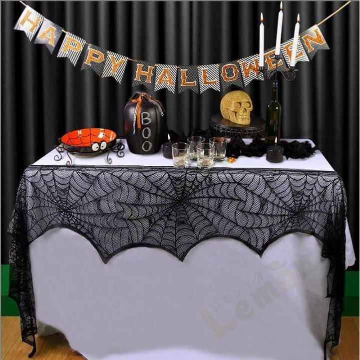 ハロウィン テーブルクロス クモ テーブルランナー 飾り クモの巣 装飾 星