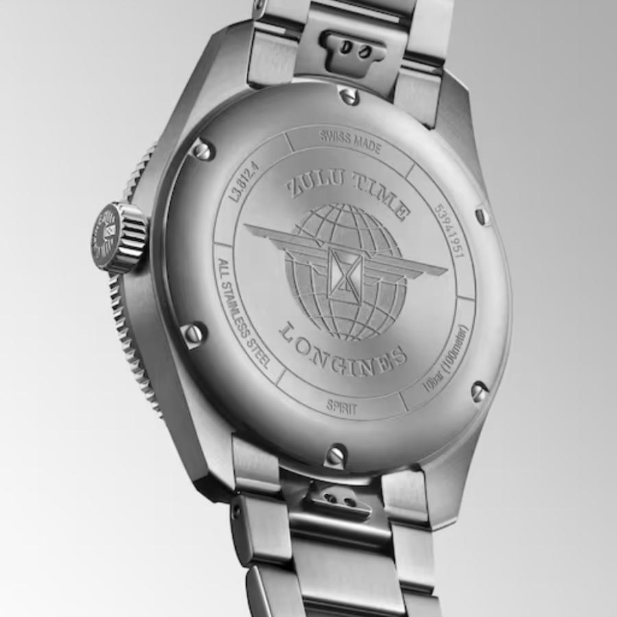 ロンジン スピリット ウォッチケースプレゼント 腕時計 メンズ ZULU TIME 42mm GMT LONGINES L3.812.4.63.6(60回無金利ローン可)｜watanabetokeiten｜06
