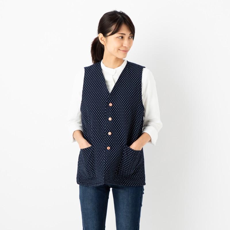 日本製 久留米織 キルティングベスト 中綿 ドビー織 レディース メンズ