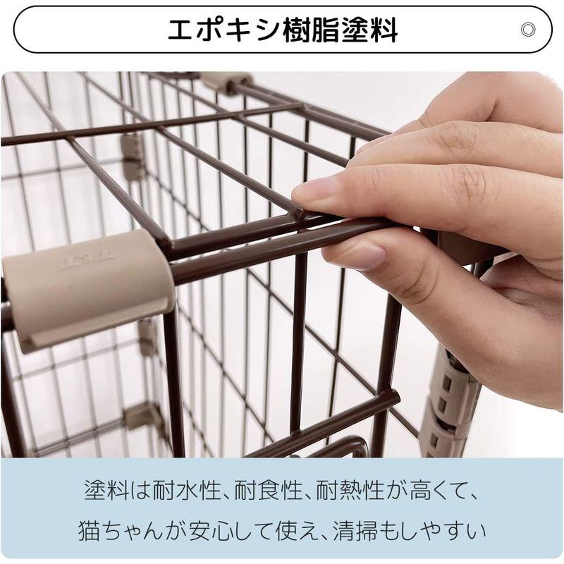 RAKU 猫 ケージ キャスター付 ワイド扉 大型猫 組立簡単 工具不要 幅約96×奥行約63cm 折りたたみ 猫ハウス 多頭飼い 脱走防止 猫 ケージ キャスター付 ワイド扉 大型猫 組立簡単 工具不要 幅約96×奥行約63cm 折りたたみ 猫ハウス 多頭飼い 脱走防止