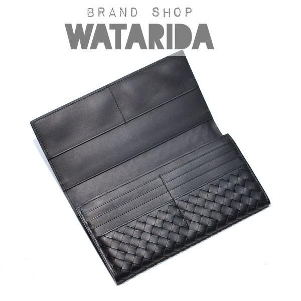 【美品】箱付 ボッテガヴェネタ 2つ折り財布 イントレチャート 黒 ブラック BOTTEGA VENETA（ボッテガ・ヴェネタ） ボッテガ ヴェネタ 財布